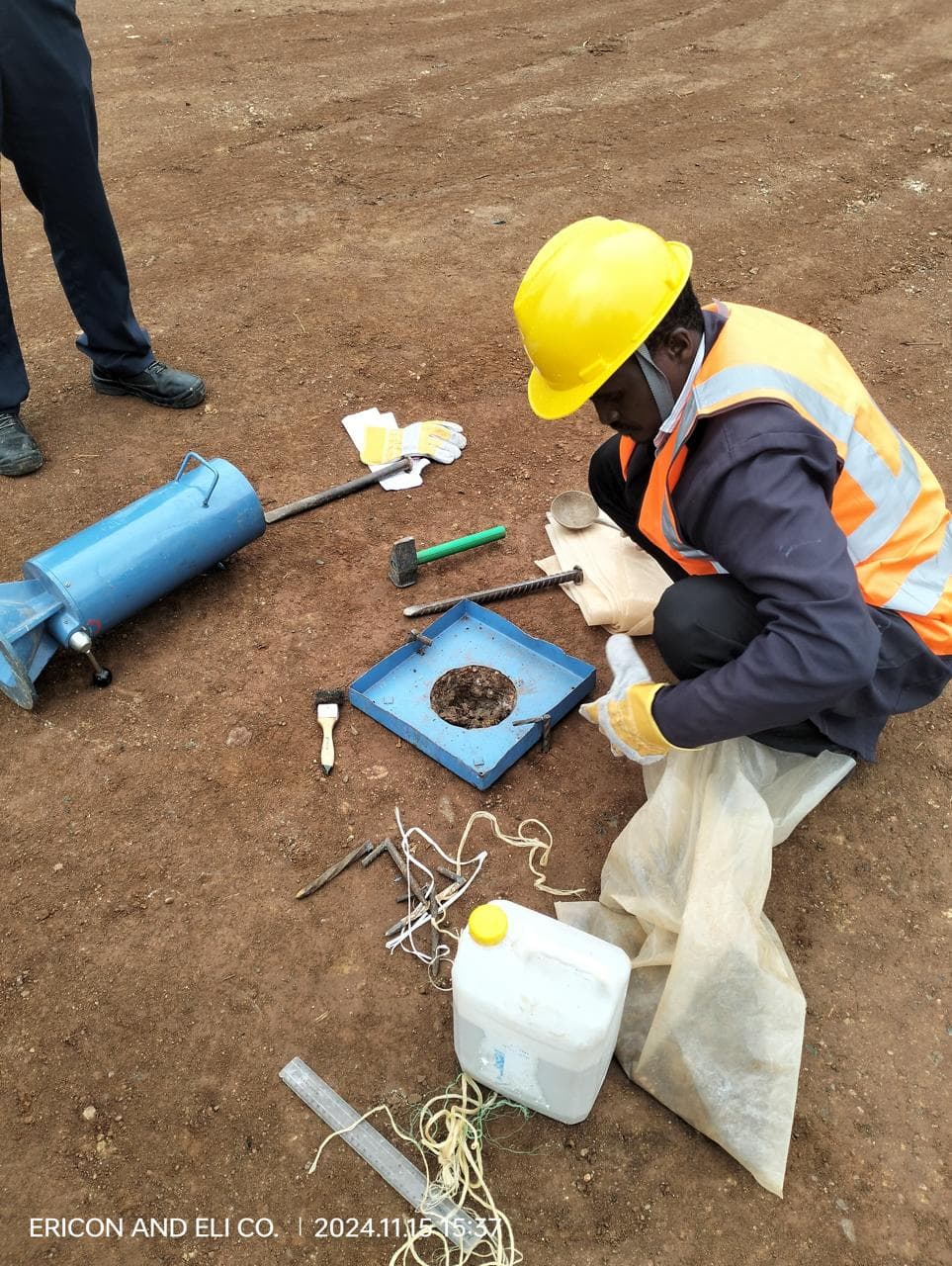 Ericon Limited engineer carrying out field quality testing